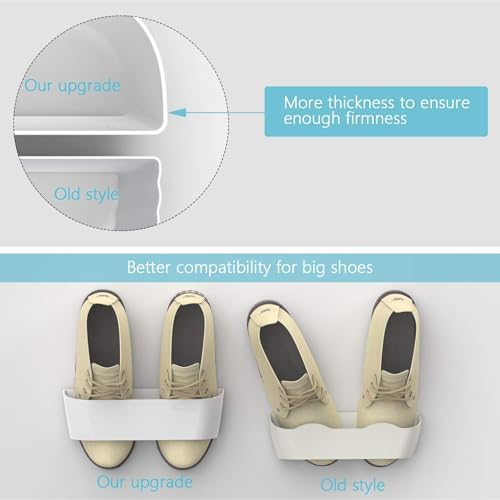6Pack Wall Shoe Rack, Adhesive or Screw Mount for RV, White - Image 5
