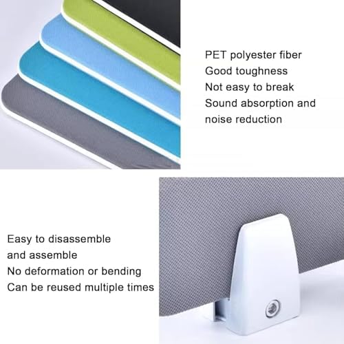 31.5"x11.8" Desktop Privacy Divider Screen - Decorative Blue Office Partition with Vertical Clamp for Home & Workspaces - Enhance Focus & Reduce Distractions - Image 2