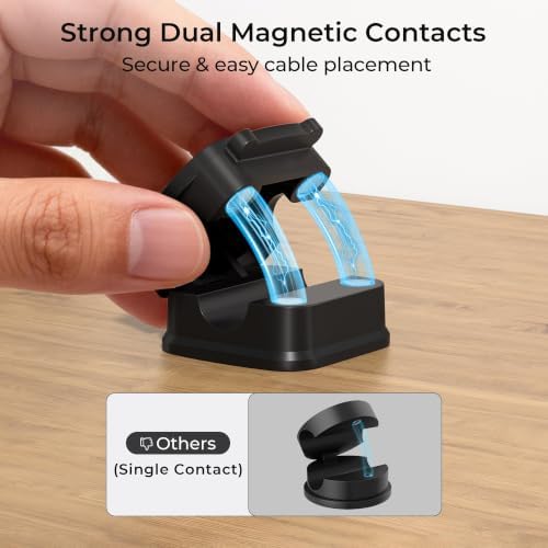 Basesailor 6Pack Magnetic Cable Clips Organizer,Cord Management Holder - Image 3
