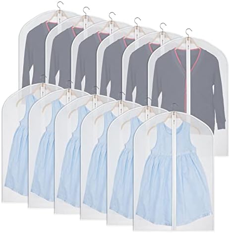 32 Inch Garment Bag 12 Pack Suit Bag for Storage Clothes Cover by Kntiwiwo