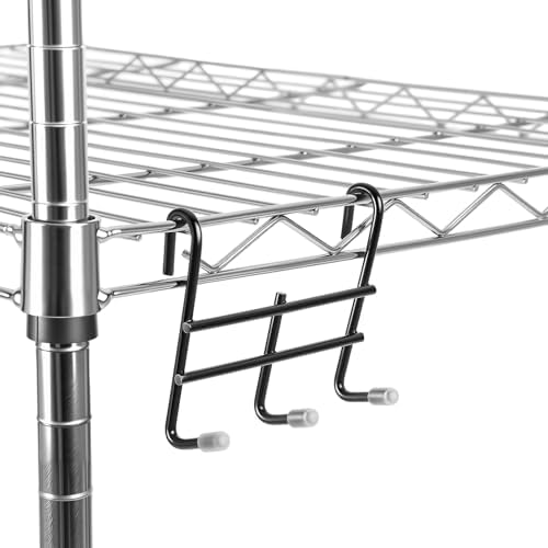 Teenyyou 6 Pack 3 Hook Attachment for Wire Shelving, Black - Image 5