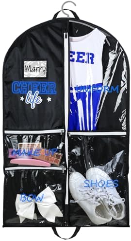 Blushtier 40" Cheer Uniform Garment Bag Cheerleading, Black,Blue by Blushtier