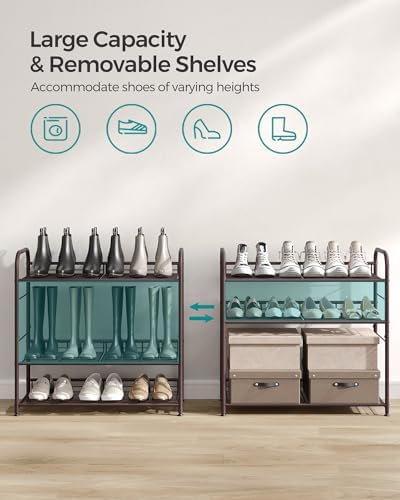 SONGMICS 4-Tier Stackable Metal Shoe Rack, Holds Up to 16 Pairs of Shoes - Image 4
