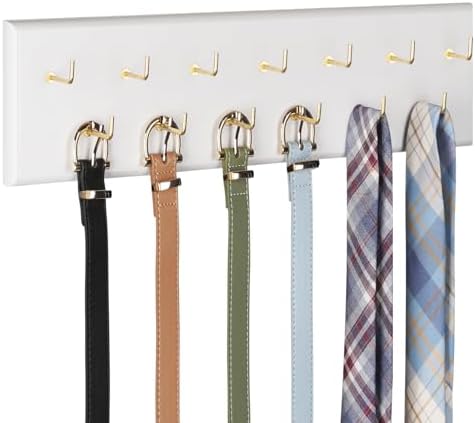 Belt Organizer, Wall Mounted Hanger for Closet, White by Creproly
