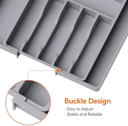 Lifewit Extra Large Silverware Drawer Organizer, Expandable Utensil Tray - Image 4