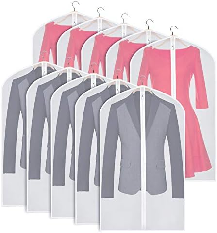 Zilink Clear Garment Bags Suit Bag for Closet Storage 43 in, 10 Pack by Zilink