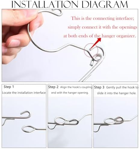 4 Pack Space Saving Hangers for Clothes Metal Hanger Organizer - Image 4