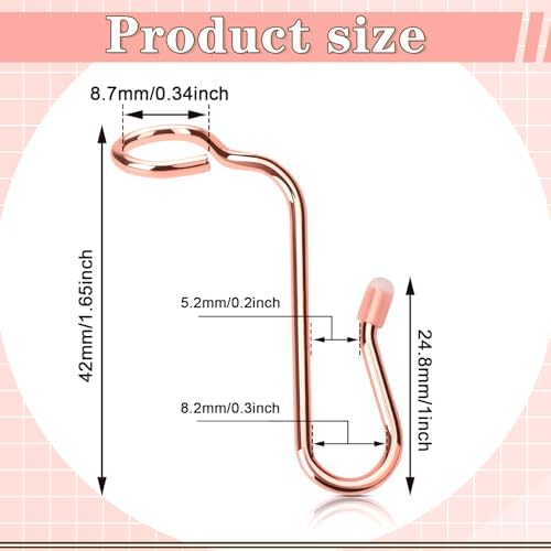 Sankoly 50 Pieces Hanger Connector Hooks Metal Hanger Extender Hooks Stable Clothes Hangers Connector for Different Clothes Hangers, 8.7 mm/0.34 Inch Hole Diameter,Rose Gold - Image 2