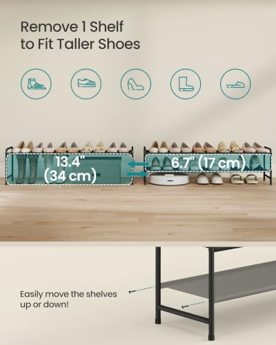 SONGMICS Long Shoe Rack, 2-Tier Shoe Organizer, Holds up to 15 Pairs - Image 6