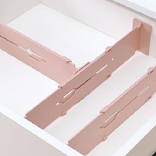 Agatige 2PCS Expandable Drawer Dividers, Plastic Partition Board Separators Adjustable Dresser Drawer Organizers for Dresser Bathroom Closet Kitchen (Pink) - Image 4