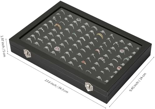 KUKUVR 100 Slots Ring Organizer Box for Jewelry Display (Black) - Image 2