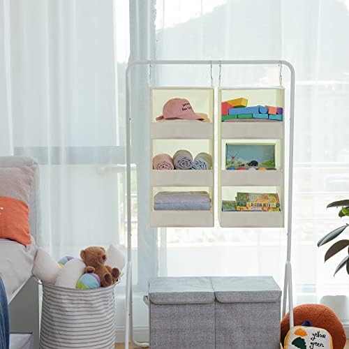 GRANNY SAYS 3-Shelf Hanging Closet Organizer, Foldable Storage, Beige - Image 2