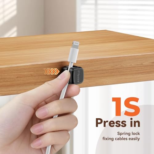 6Pack Cable Clips Cord Organizer for Desk, 360° Rotatable, Black - Image 5