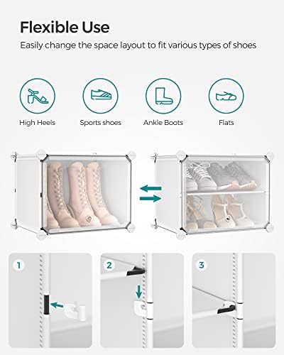 SONGMICS Shoe Rack, 6-Tier with Doors, 24-Pair Storage Cabinet - Image 6