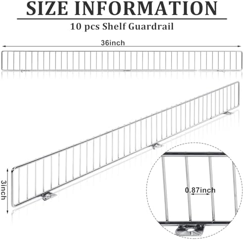 Yaocom 10 Pcs Gondola Shelf Fence 36x3'' Retail Front Wire Guard, Metal - Image 2
