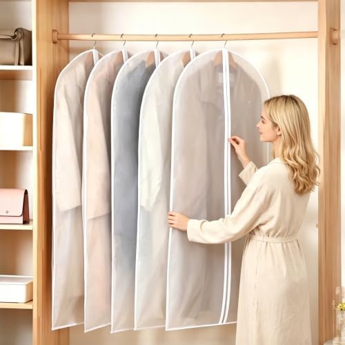 Garment Bags for Hanging Clothes PEVA 6 Pack Mixed Sizes Translucent - Image 7