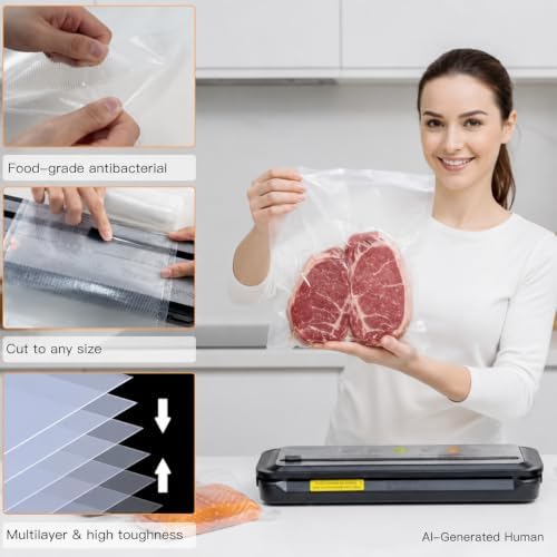 MEGAWISE Vacuum Sealer Rolls, 8 in x 21.6 ft, 5 Pack, BPA-Free - Image 4