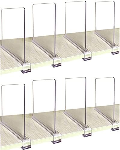 CY craft Shelf Dividers for Closets, 8PCS Clear Acrylic Shelf Divider for Wood Shelves and Clothes Organizer/Purses Separators Perfect for Kitchen Cabinets and Bedroom Organizer by CYcraft