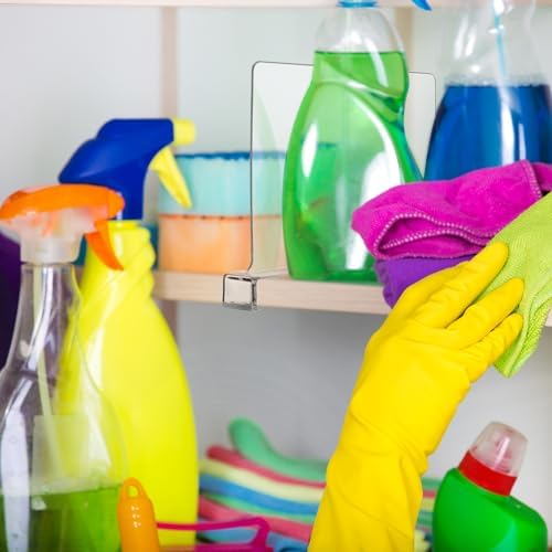 Boao 8 Pcs Shelf Dividers for Closet Organization Acrylic Clear Shelf Divider Purse Organizer Handbag Separator Bookshelf Divider for Closet Bedroom Kitchen Office Cabinet Bathroom - Image 4