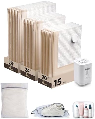 BAGSMART Travel Vacuum Seal Storage Bags Bags for Clothes with Pump by BAGSMART