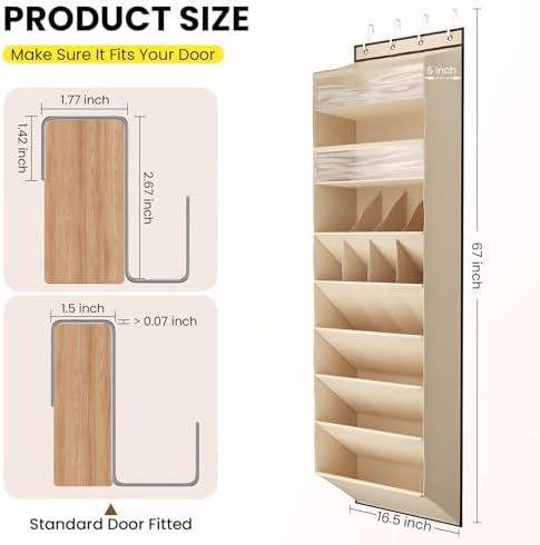Mefirt XL Clear Over the Door Shoe Organizer for Closet Fit 25 Pairs - Image 6