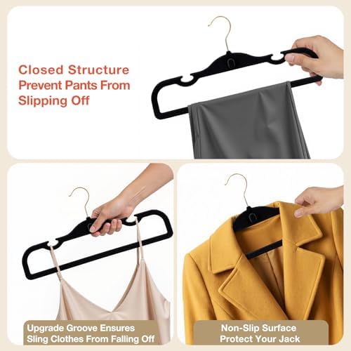Velvet Pants Hangers 30 Pack Velvet Hangers Non Slip,for Pants Coat - Image 2