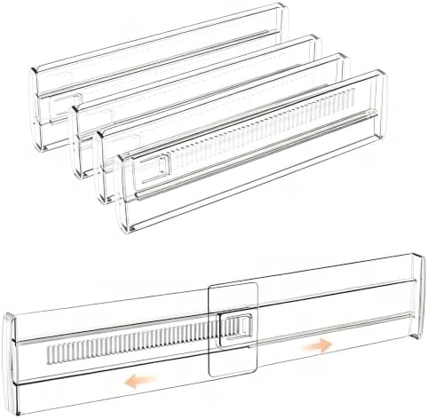 Adjustable Drawer Dividers 11.3-20in Organizer for Dresser (4) by Dkovnck
