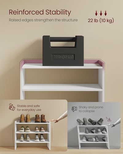 VASAGLE 3-Tier Shoe Rack for Closet, Stackable Shoe Organizer Shelf - Image 4