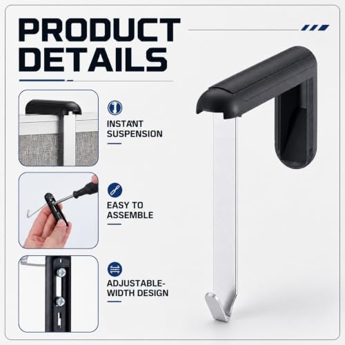 Flutesan 4 Pack Cubicle Whiteboard Tackboard Hangers, Black - Image 3