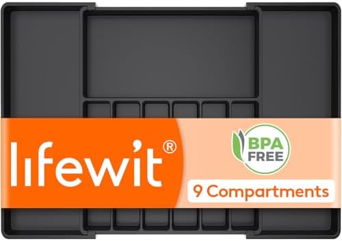 Lifewit Extra Large Silverware Drawer Organizer, Expandable Utensil Tray by Lifewit