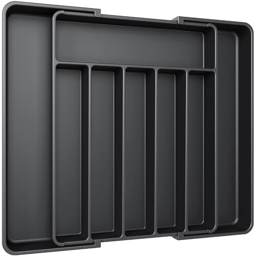 Aujen Silverware Drawer Organizer, Adjustable Utensil Cutlery Tray by AUJEN