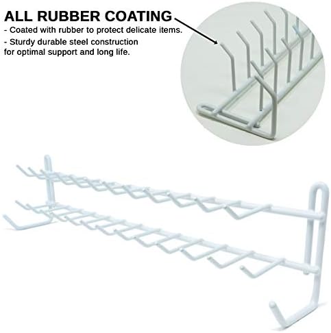 Huji Wall Mount Tie and Belt Rack Organizer, White (2 Pack) - Image 5