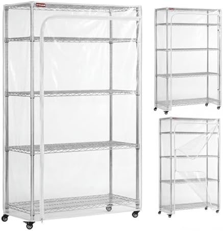Clear PVC Wire Rack Cover, Fits 36" W x 18" D x 72" H Shelving Unit by ZYSUOR
