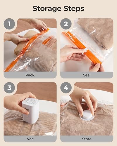 BAGSMART Travel Vacuum Bags with Rechargeable Electric Pump, 12PC Kit - Image 6