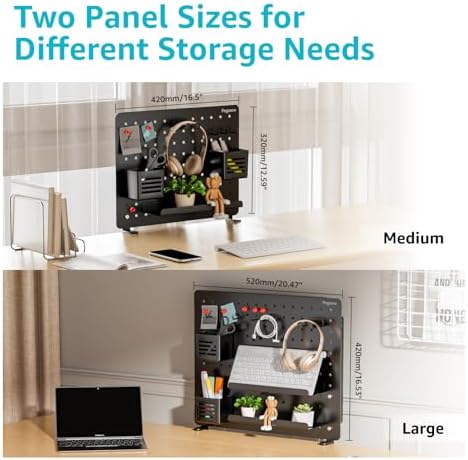 PEGZONE Clamp on Desk Pegboard, 16.5" x 12.6", with 10 Accessories, Black - Image 5