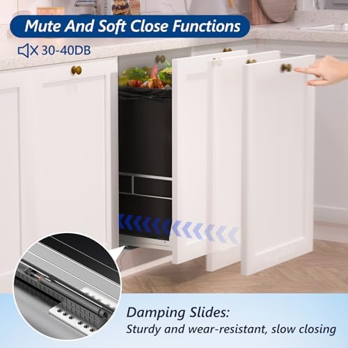 Insputer Pull Out Trash Can Cabinet with Soft-Close Slides - Image 6