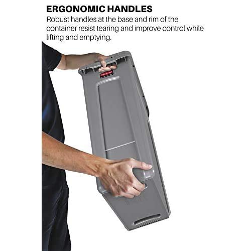 Rubbermaid Commercial Products Slim Jim Trash Can Waste Bin with Venting Channels, Gray, for Kitchen/Office/Workspace, Pack of 4