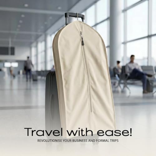 100% Cotton Garment Bag | Long | Breathable Garment Bags for Hanging Clothes | Garment Storage Bag for Long Dresses & Coats Storage | Pack of 3 (42 Inch) - Image 6