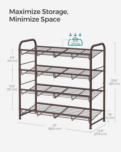 SONGMICS 4-Tier Stackable Metal Shoe Rack, Holds Up to 16 Pairs of Shoes - Image 5