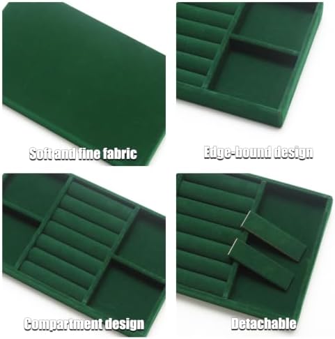 Velvet Jewelry Trays for Drawers, Dark Green 2-in-1 - Image 3