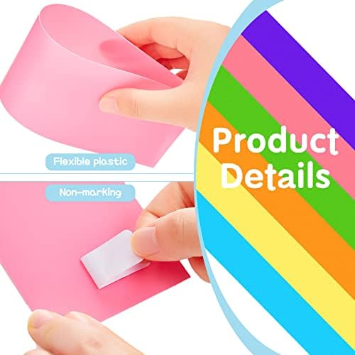 Epakh 24 Packs Colored Dividers for Book Shelves with Label Stickers, Flexible Bookshelf Markers for Organizing Home Library, 3 x 12 Inch - Image 5