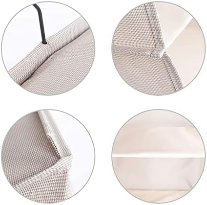 Hanging Closet Organizer 3-Tier, Oxford Wardrobe Storage, Beige Houndstooth - Image 5