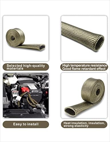 Wire Heat Shield Automotive Heat Shield Sleeve Fuel Line Heat Shield Titanium Auto Hose Spark Plug Wire Cover Protectors Boots Roll 2500 Degree for Car&Auto Wire Loom Brake Cable(3/4" I.D.X10FT) - Image 5