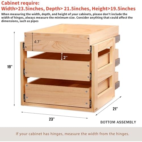 Mulush Pull Out Cabinet Organizer 23''W×21''D×19''H Slide Out Drawer - Image 3