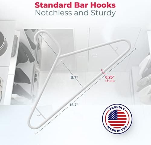 Plastic Hangers 45 Pack – Made in the USA – 6lb Capacity Standard Clothes Hangers with Strap Hooks for Dresses, Lingerie, Shirts, Pants, and Jackets – Black - Image 2