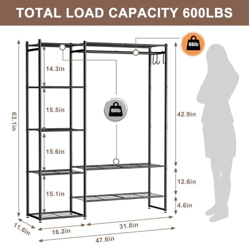 Closet Wardrobe, Closet Organizers and Storage System, Metal Clothes Rack - Image 6