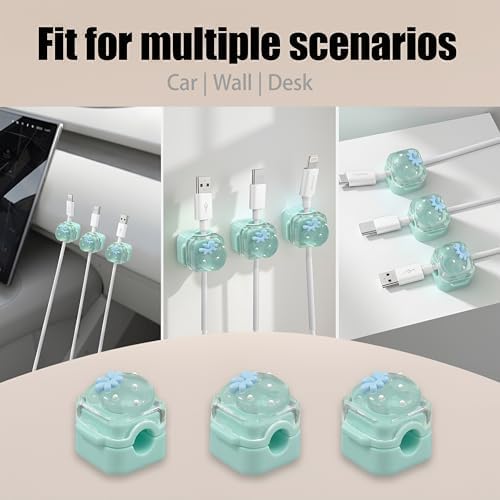 9Pack Magnetic Cable Clips,Night-Glowing Cord Holder,Blue - Image 4