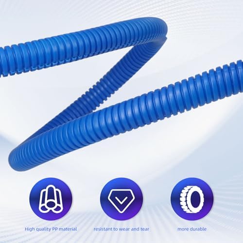 Split Wire Loom Tubing, 10,25ft Cord Protectors from Pets No Chew, Flexible Wire Covers Cord Protectors, Protective Split Cable Sleeve for Automotive Home Industrial Wires(Blue, 0.46inch-10ft) - Image 4