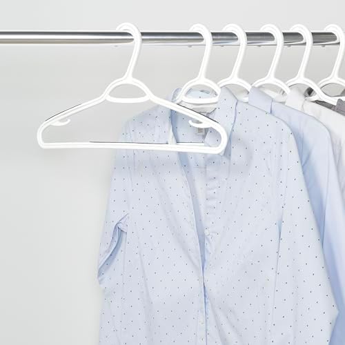 Neatfreak Slim Non Slip Hangers - Space Saving Hangers for Clothes with Lingerie Hooks and Pants Accessories Bar - Patented W Frame White Plastic (40) - Image 7