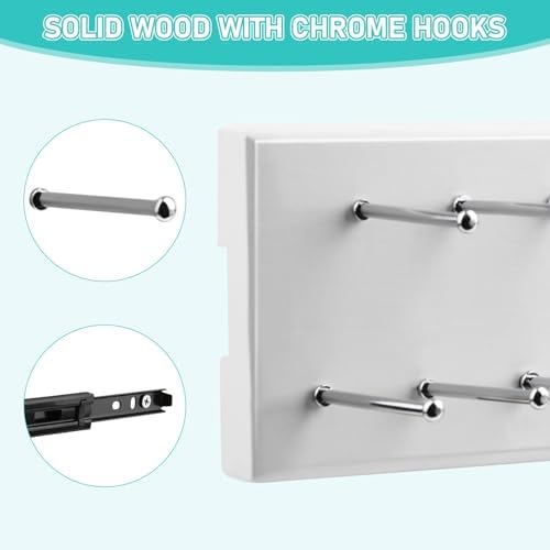Pull Out Tie Rack for Closet, Wood Sliding Belt Rack with 21 Tie Hanger - Image 2
